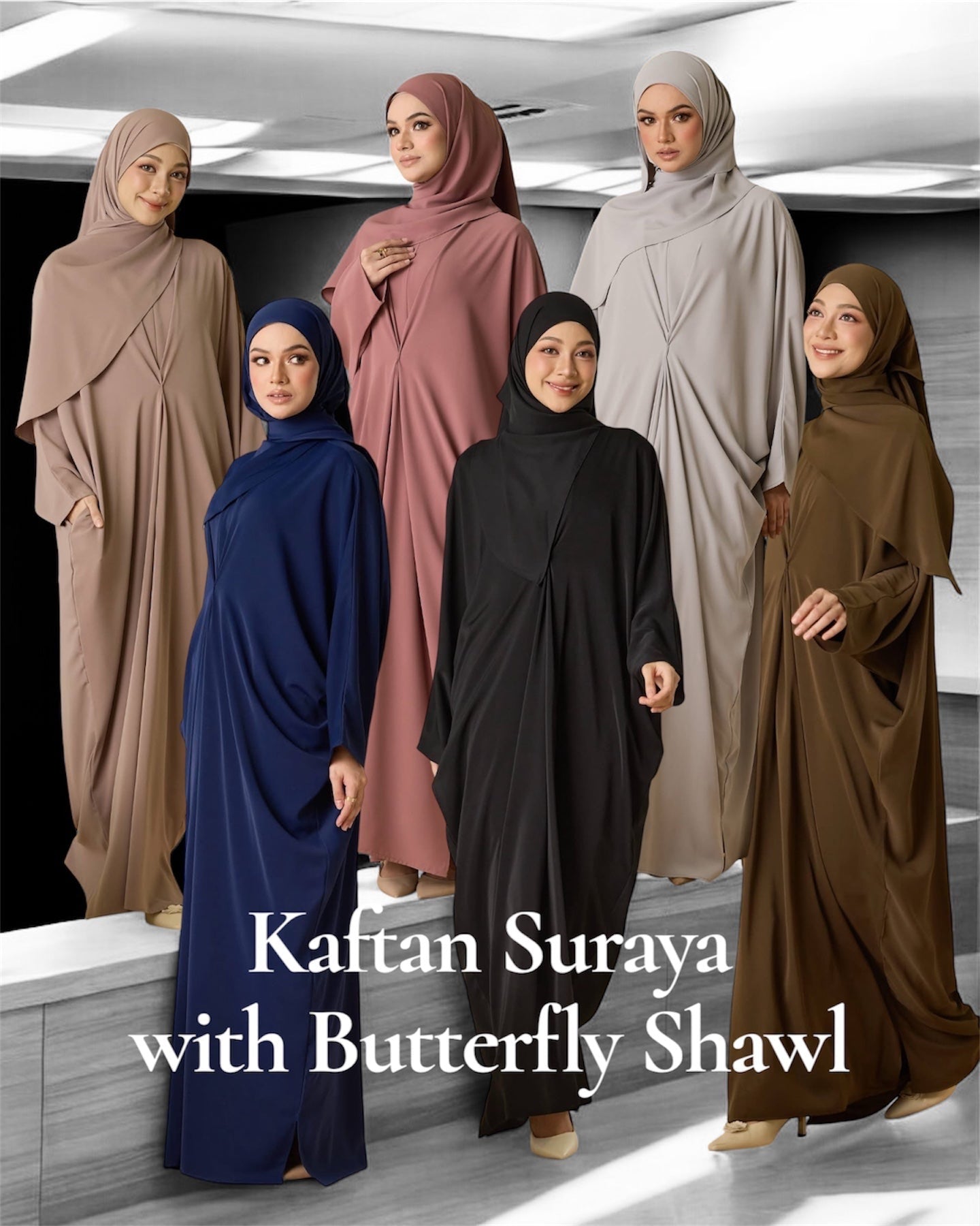 Kaftan Suraya with Butterfly Shawl