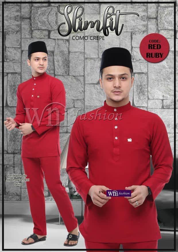 Baju Melayu Adiey Como Crepe (SLIMFIT)-buttons not included