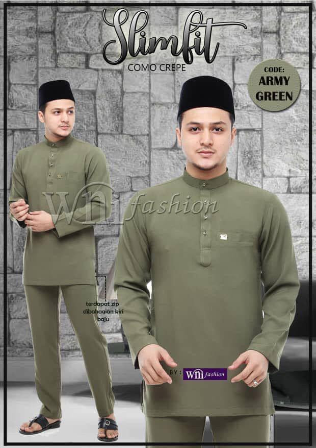 Baju Melayu Como Crepe (SLIMFIT,  buttons not included)