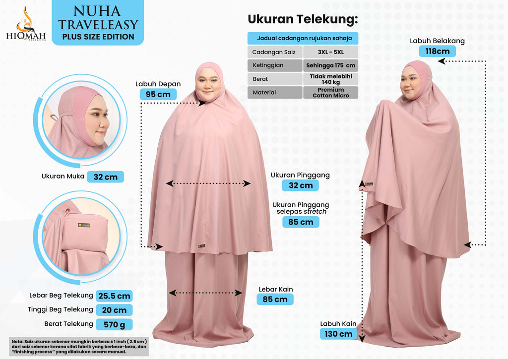Telekung Nuha Traveleasy (Plus Size)