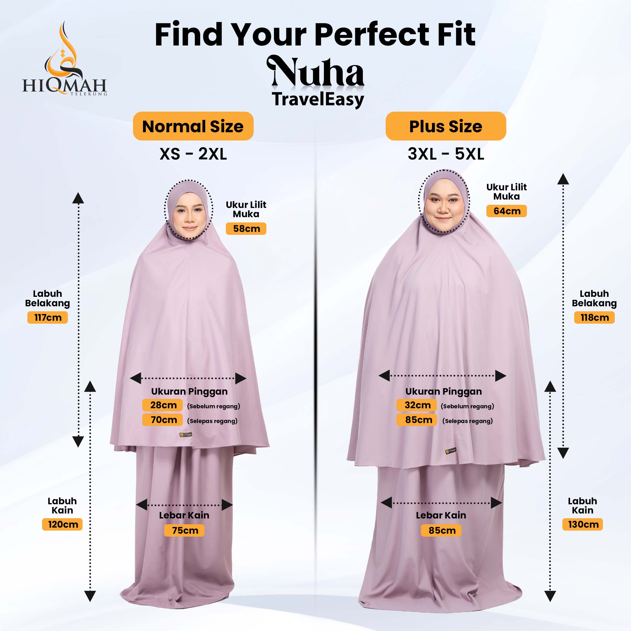 Telekung Nuha Traveleasy (Plus Size)