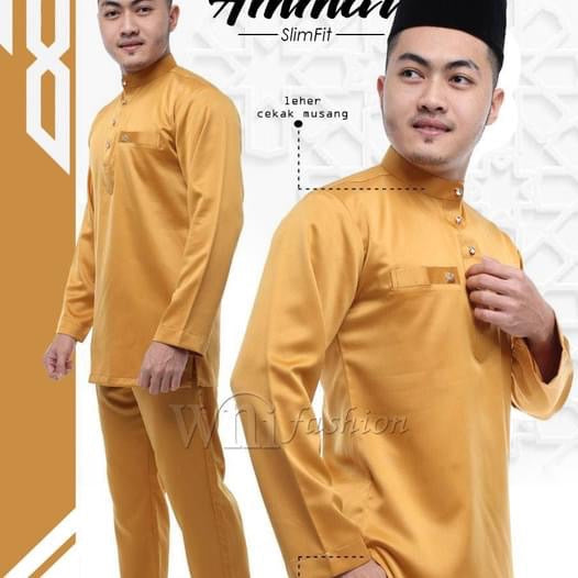 Baju Melayu Amar (SLIMFIT) Cekak Musang Buttons not included