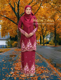 Kurung Tenun Sulam Jacquard Maroon (MOM)