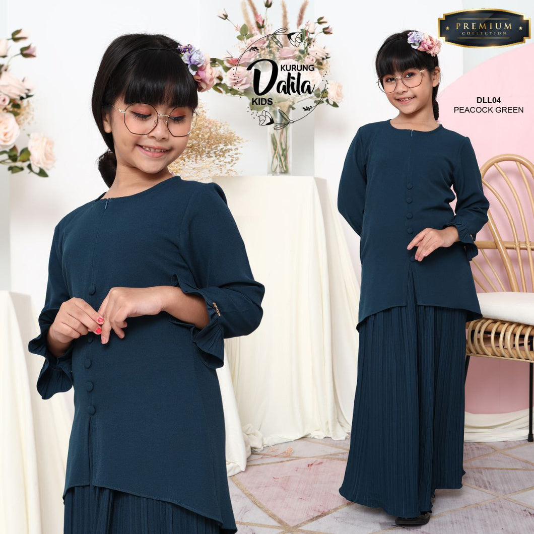 Dalila Kurung Girl - Peacock Green