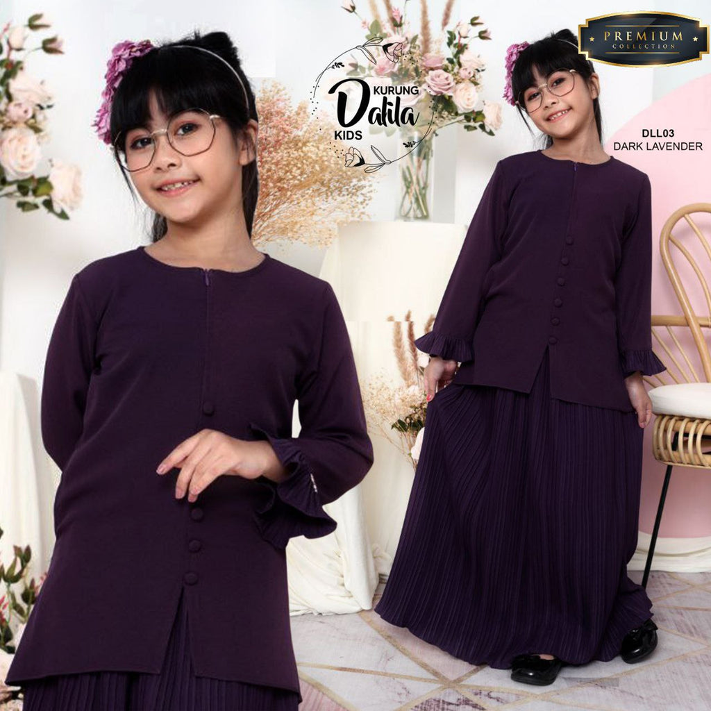 Dalila Kurung Girl - Dark Lavender