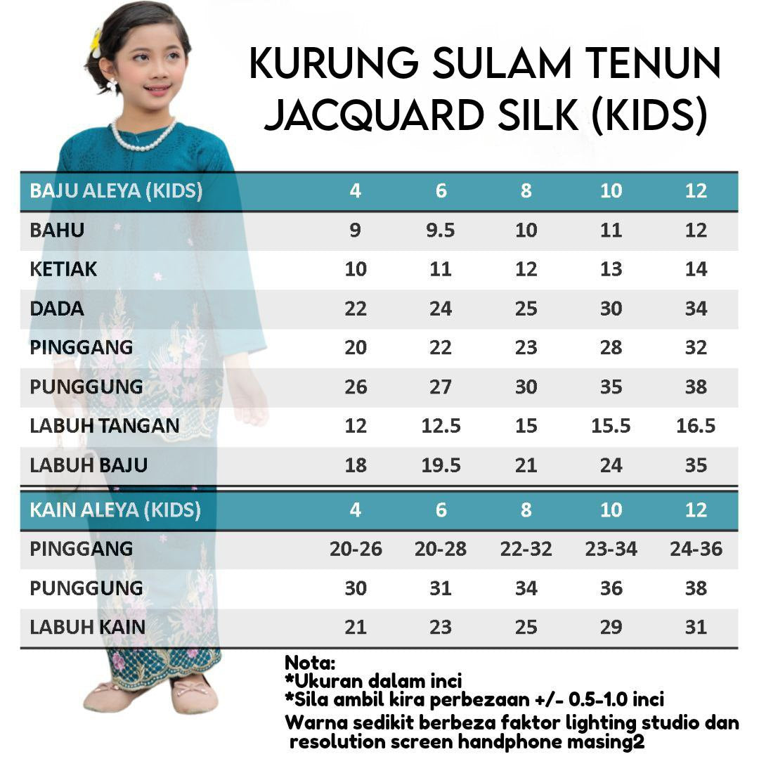 Kurung Tenun Sulam Jacquard Yellow (KIDS)