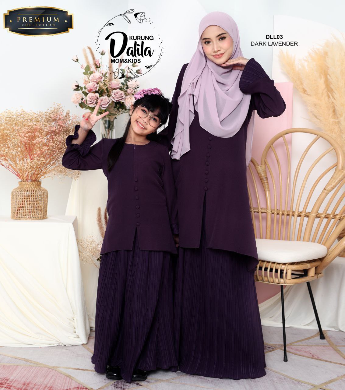 Dalila Kurung Adult - Dark Lavender