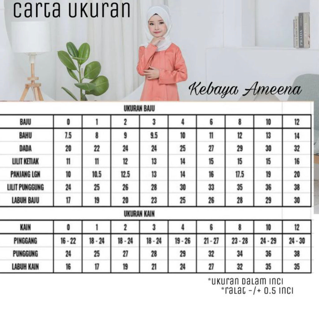 Ameena Kebaya KID- Grey