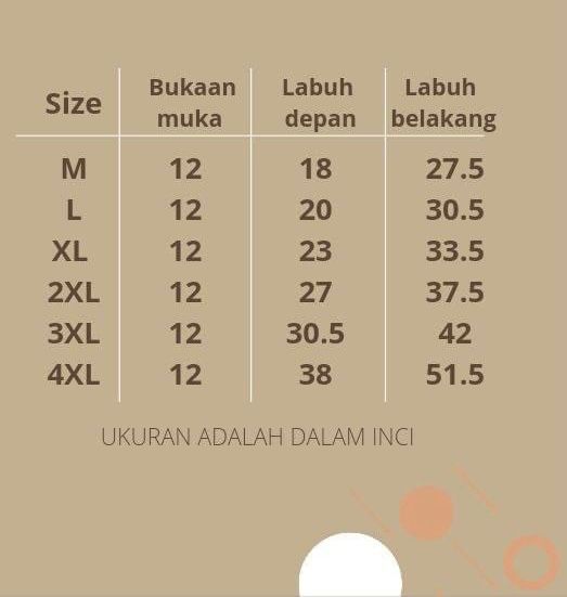 Raudha Telekung, size 4XL