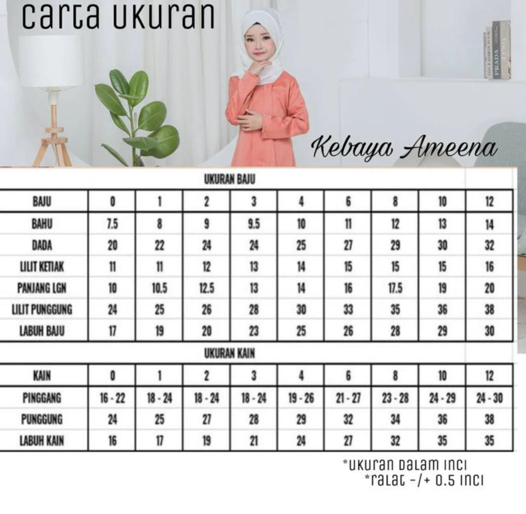 Ameena Kebaya KID- Emerald Green